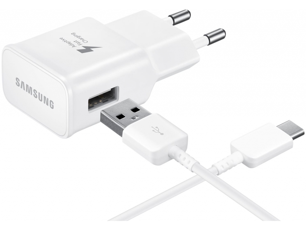 EP-TA20EWECGWW Samsung Adaptive Fast Charging Travel Charger incl. USB-C Cable 15W White