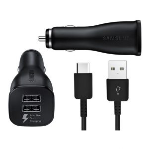 EP-LN920CBEGWW Samsung Adaptive Fast Charging Dual USB Car Charger USB-C Black Bulk