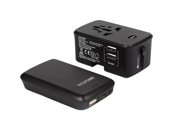 TravelCharge-4K RealPower Travel Charger + PowerBank 4000mAh Black