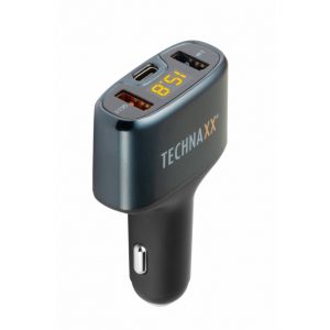 TE18 Technaxx Car Charger QC3.0 + USB-C 17W Black