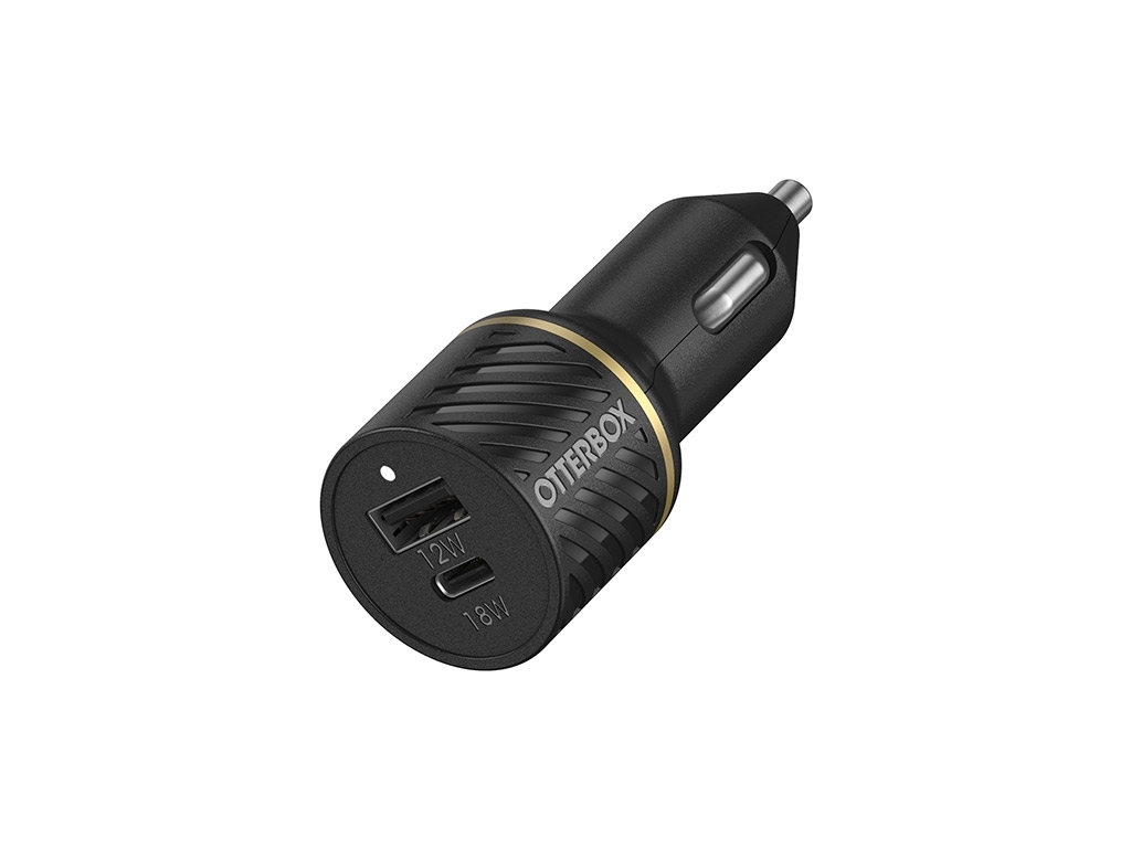OtterBox Fast Charge Dual Port Premium Car Charger 30W Black Shimmer