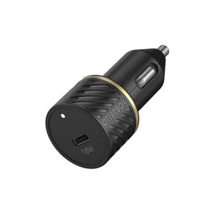 OtterBox Fast Charge Premium Car Charger 18W + Nylon Braided Charge/Sync Cable USB-C/USB-C 1m Black