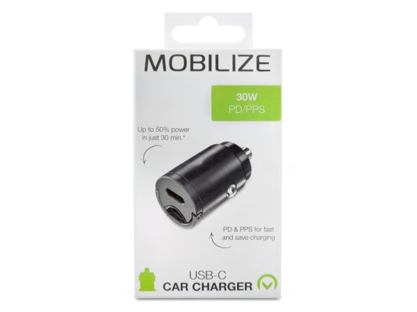 Mobilize Car Charger USB-C 30W with PD/PPS Black