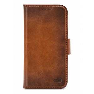 Senza Desire Leather Wallet Apple iPhone 13 Mini Burned Cognac