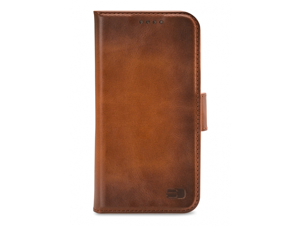 Senza Desire Leather Wallet Apple iPhone 13 Burned Cognac