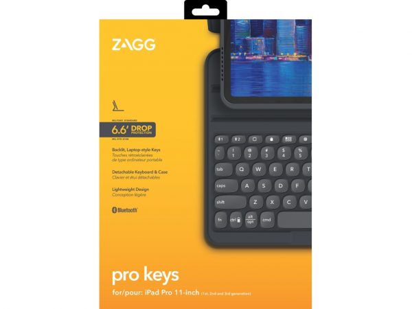 ZAGG Pro Keys Bluetooth Keyboard Case for Apple iPad Pro 11 (2021) AZERTY Black