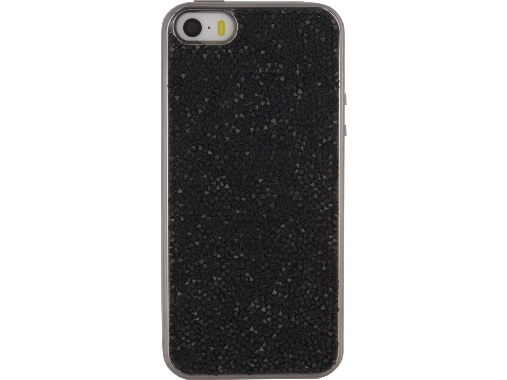 Xccess TPU Case Apple iPhone 5/5S/SE Metallic Edge with Glitter Stones Black