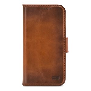 Senza Desire Leather Wallet Apple iPhone 14 Max Burned Cognac