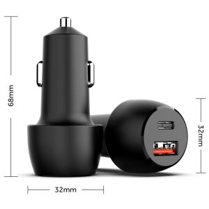 Mobilize Car Charger USB + USB-C 38W with PD/PPS and QC Black