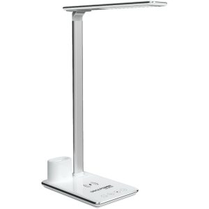RealPower ChargeAIR All Light Wireless Charging Desk Lamp White/Silver