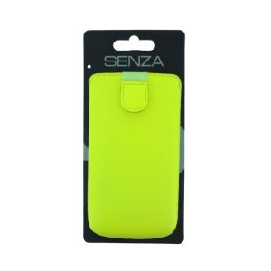 Senza Leather Slide Case Neon Yellow Size XXL