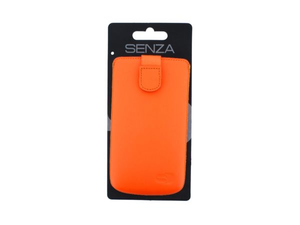Senza Leather Slide Case Neon Orange Size XXL