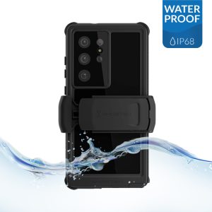 Ghostek Nautical Waterproof Case + Belt Swivel Holster Samsung Galaxy S23 Ultra 5G Clear