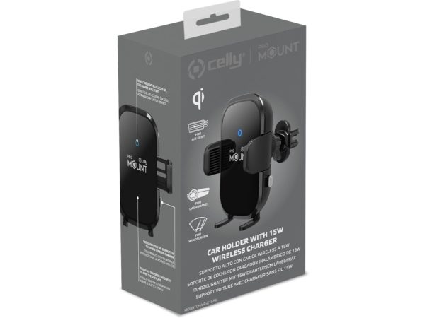 Celly MountCharge15 Wireless Charger Car Holder 15W Black