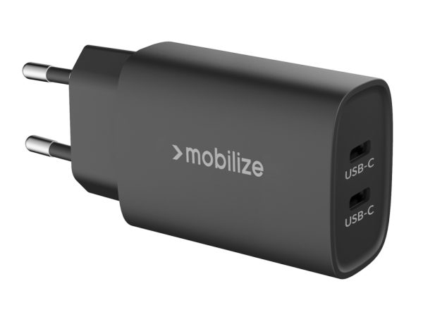 Mobilize Wall Charger 2x USB-C GaN 45W with PD/PPS Black