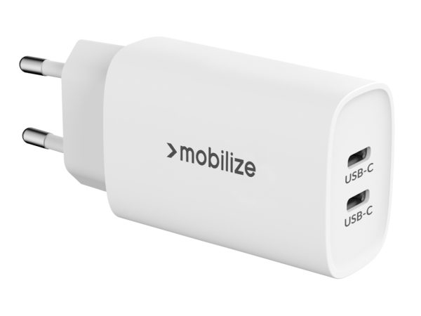 Mobilize Wall Charger 2x USB-C GaN 45W with PD/PPS White