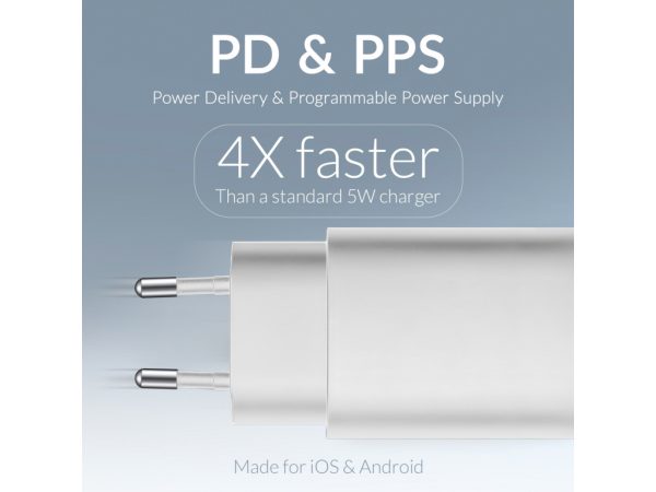 Mobilize Wall Charger 2x USB-C GaN 45W with PD/PPS White