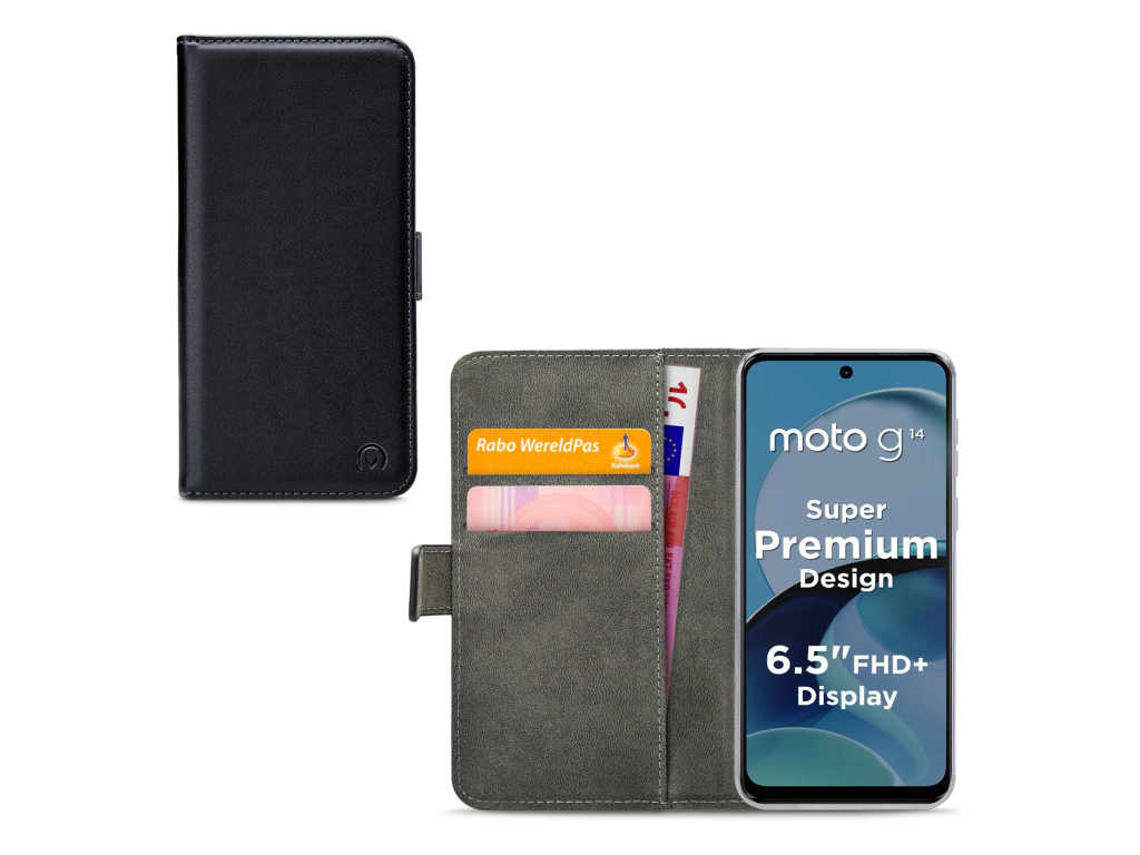 Mobilize Classic Gelly Wallet Book Case Motorola Moto G14 Black
