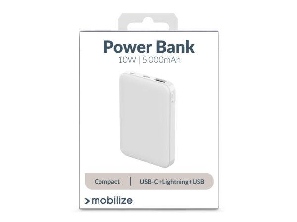 Mobilize Power Bank 5000mAh 15W White