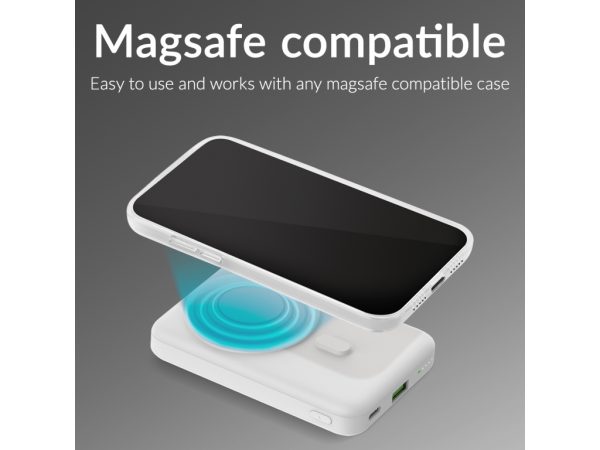 Mobilize Magnetic Wireless Magsafe Compatible PD Power Bank 10000mAh 15W White