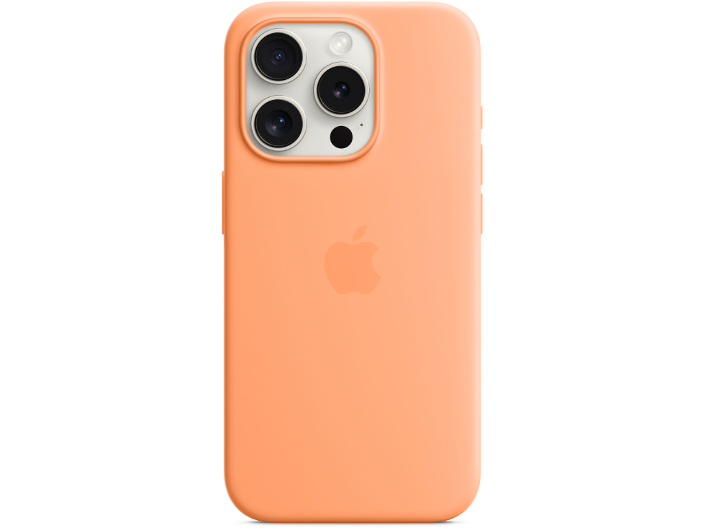 MT1H3ZM/A Apple Silicone Case with MagSafe iPhone 15 Pro Sorbet Orange