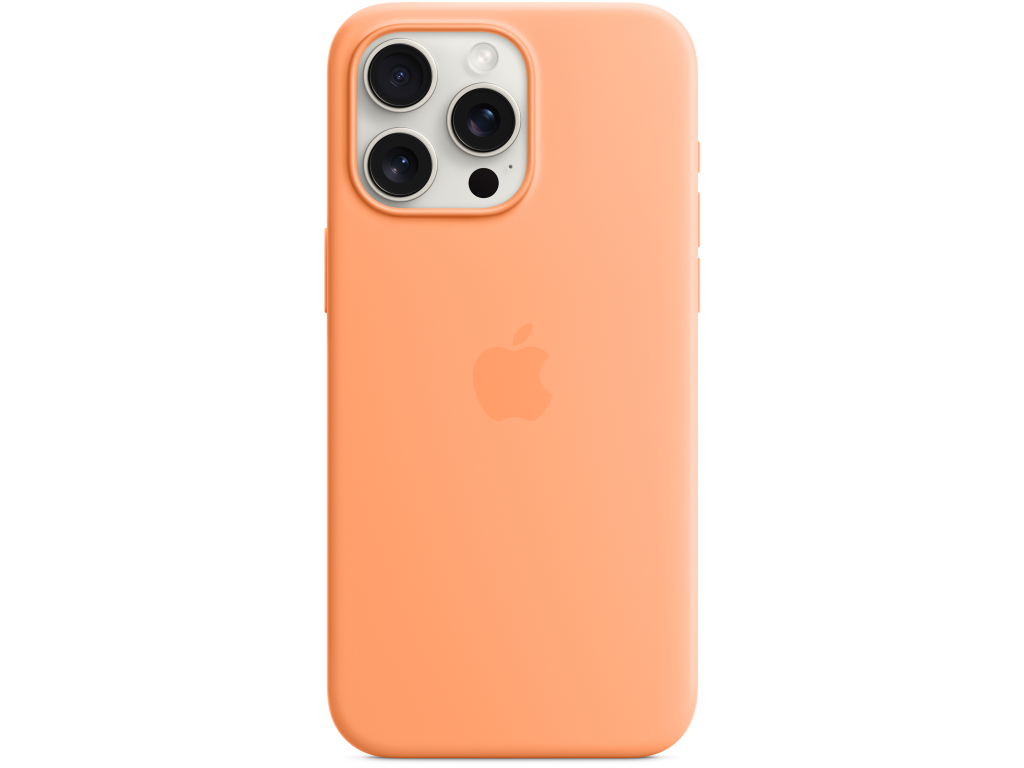 MT1W3ZM/A Apple Silicone Case with MagSafe iPhone 15 Pro Max Sorbet Orange