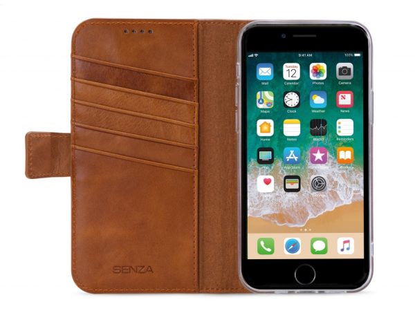 Senza Desire Leather Wallet Apple iPhone 7/8/SE (2020/2022) Burned Cognac