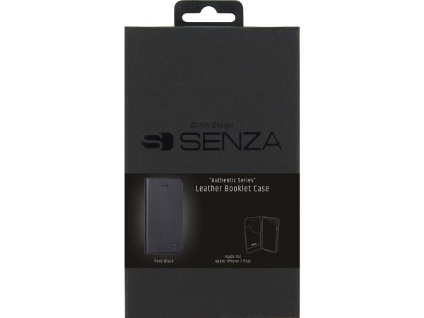 Senza Authentic Leather Booklet Apple iPhone 7 Plus/8 Plus Pure Black