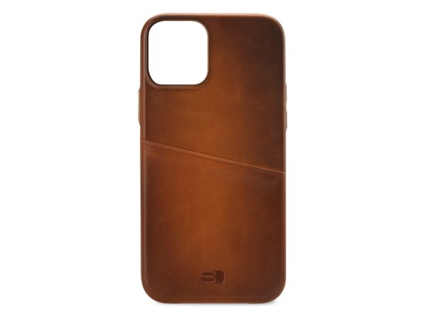 Senza Desire Leather Cover with Card Slot Apple iPhone 13 Mini Burned Cognac