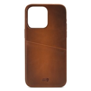 Senza Desire Leather Cover with Card Slot Apple iPhone 14 Pro Burned Cognac