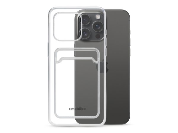 Mobilize Gelly Card Case Apple iPhone 15 Pro Max Clear