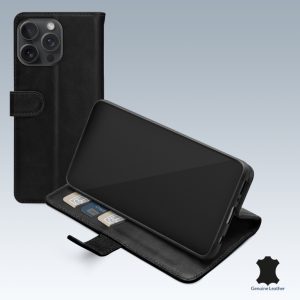 Mobilize Leather Wallet Apple iPhone 15 Pro Max Black