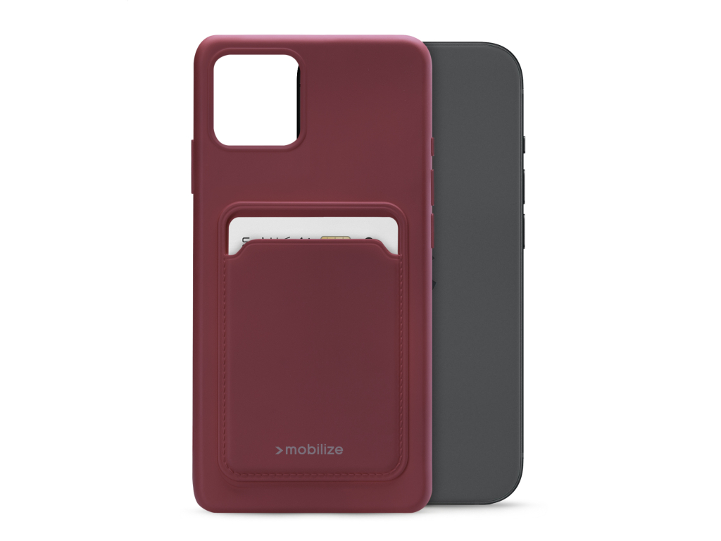Mobilize Rubber Gelly Card Case Apple iPhone 15 Matt Bordeaux