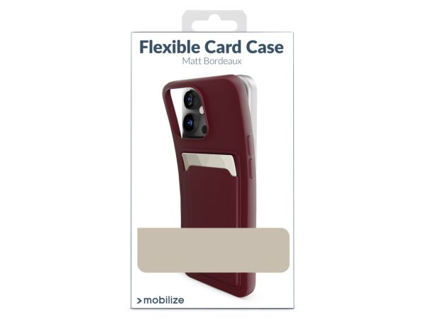 Mobilize Rubber Gelly Card Case Apple iPhone 15 Matt Bordeaux