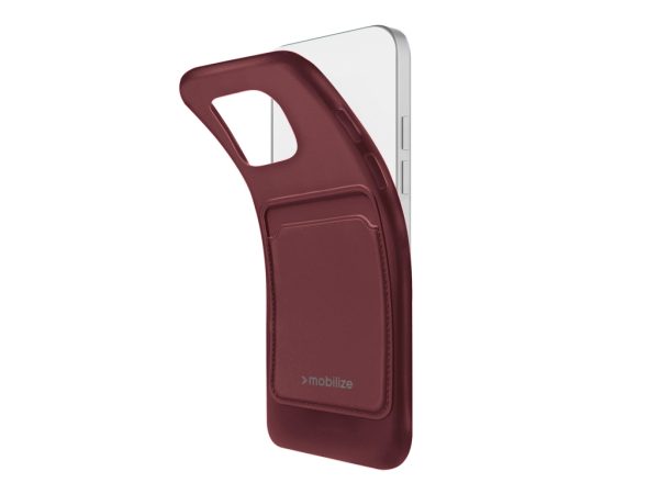 Mobilize Rubber Gelly Card Case Apple iPhone 15 Plus Matt Bordeaux