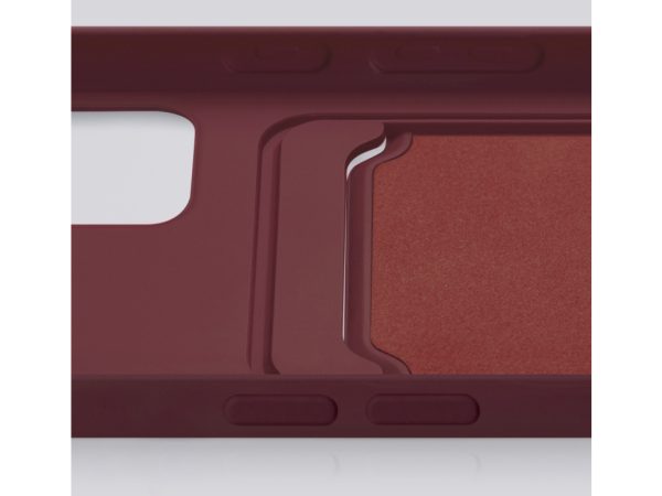 Mobilize Rubber Gelly Card Case Apple iPhone 15 Pro Matt Bordeaux