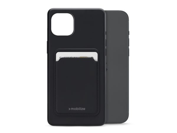 Mobilize Rubber Gelly Card Case Apple iPhone 15 Plus Matt Black