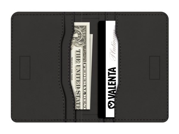 Valenta Leather Card Wallet Snap Black