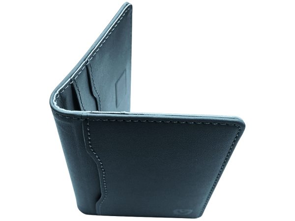 Valenta Leather Card Wallet Snap Blue