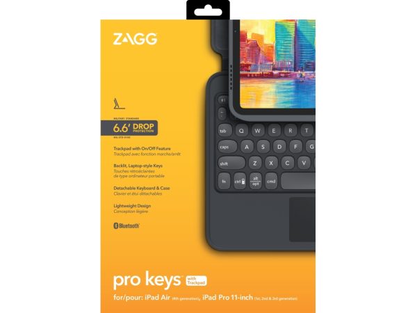ZAGG Pro Keys Bluetooth Keyboard Case with TrackPad for Apple iPad Pro 11/Air 10.9 QWERTY Black