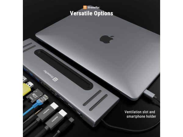 XtremeMac 12-ports USB-C Docking Hub Station Space Grey