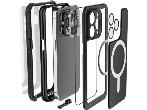 Ghostek Nautical Waterproof MagSafe Case + Belt Swivel Holster Apple iPhone 15 Pro Black
