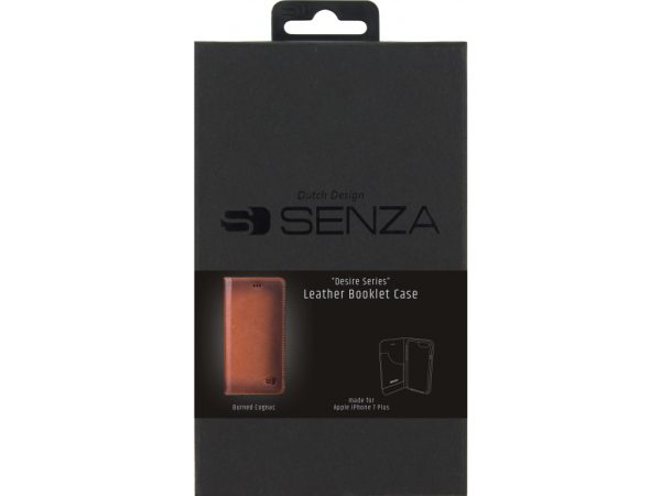 Senza Desire Leather Booklet Apple iPhone 7 Plus/8 Plus Burned Cognac