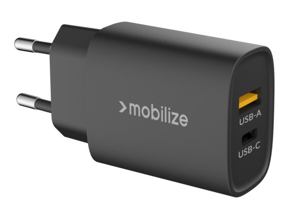 Mobilize Wall Charger USB-C + USB 20W Black (BULK)