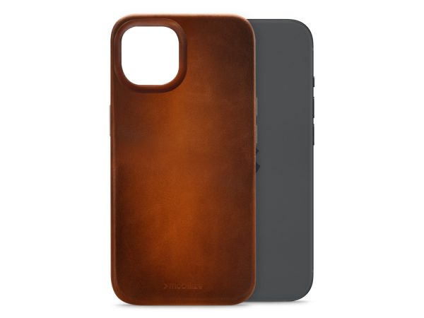 Mobilize Magsafe Compatible Premium Leather Case Apple iPhone 15 Burned Cognac