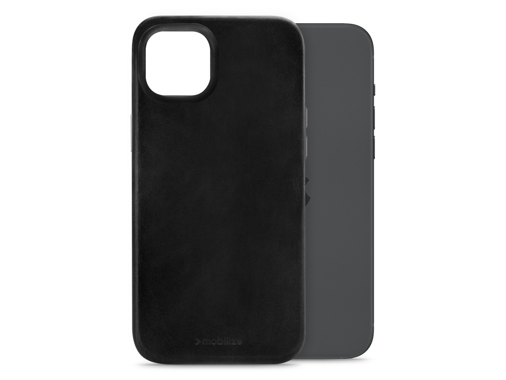 Mobilize Magsafe Compatible Premium Leather Case Apple iPhone 15 Plus Black