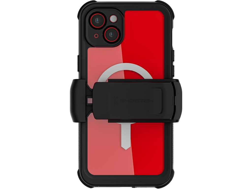 Ghostek Nautical Waterproof MagSafe Case + Belt Swivel Holster Apple iPhone 15 Plus Clear