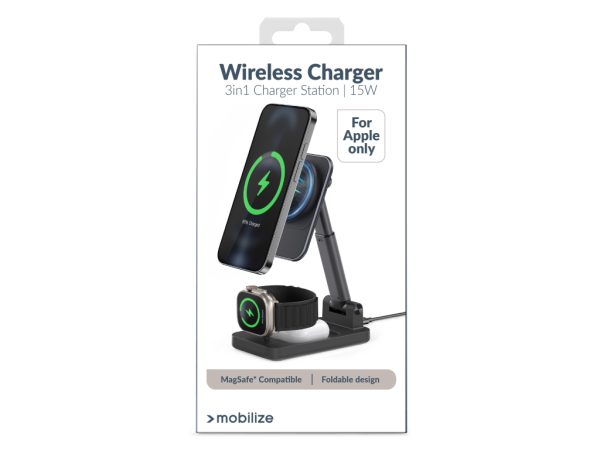 Mobilize 3in1 Charger Station MagSafe Compatible 15W Black