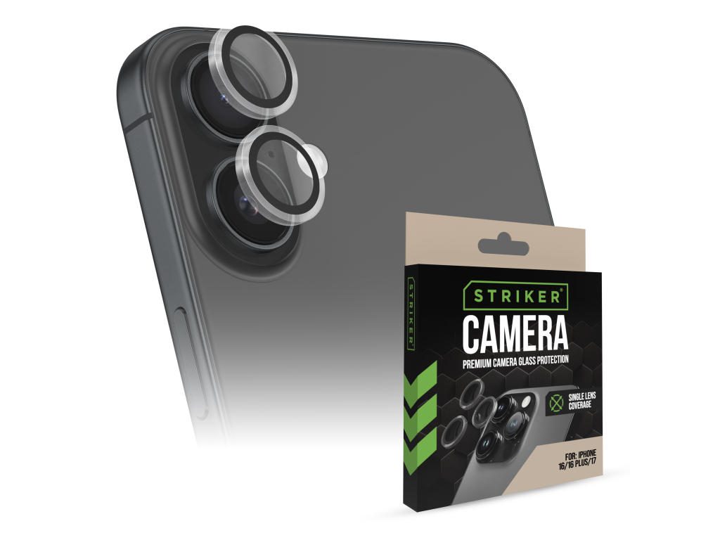 Striker Single Lens Glass Camera Protector - Transparent - Apple iPhone 16/16 Plus/17