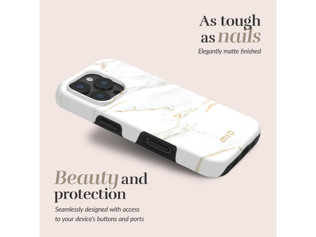 MIO White Marble Magsafe Compatible for iPhone 16